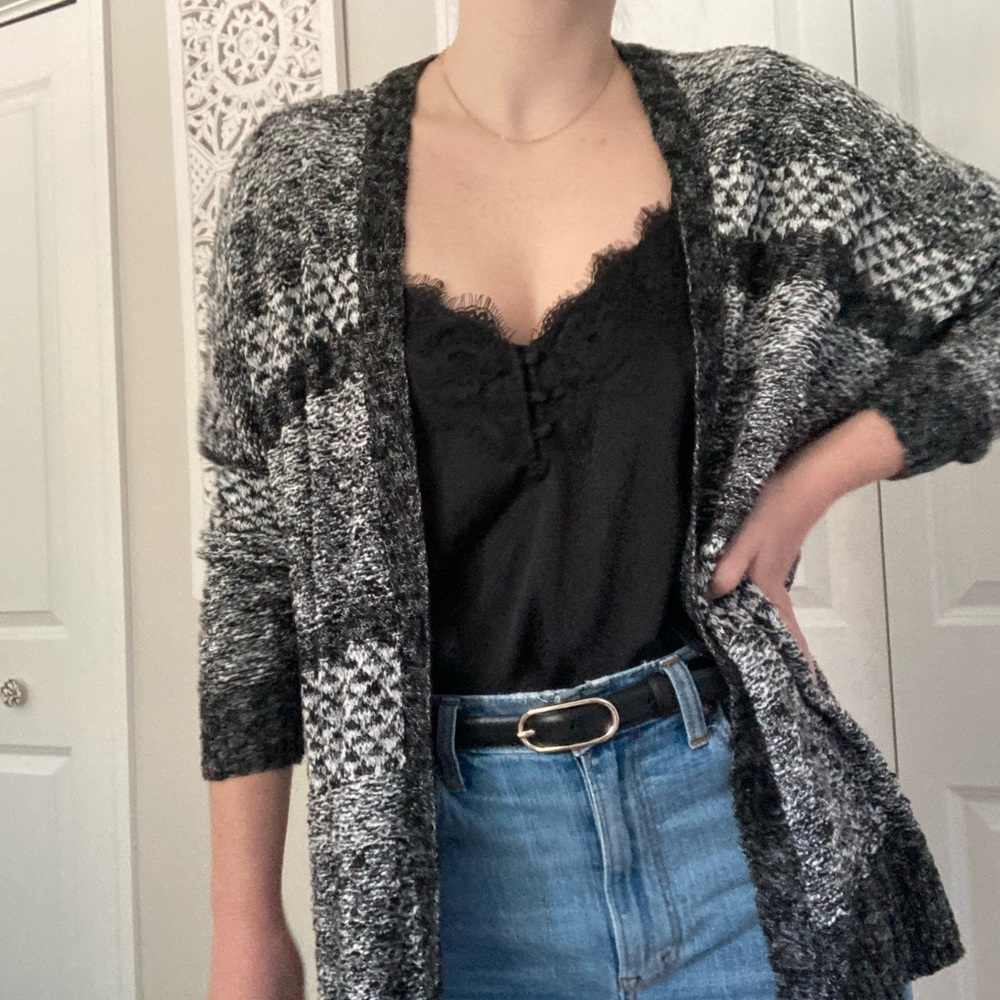 Abercrombie Oversized Knit Sweater Black & White XS/S